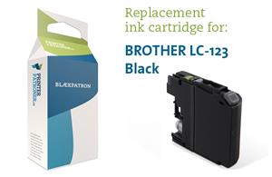 Brother Sort Blækpatron - Brother Lc123Bk - 12,5Ml Genfyldt Brother Miljø-Blækpatron